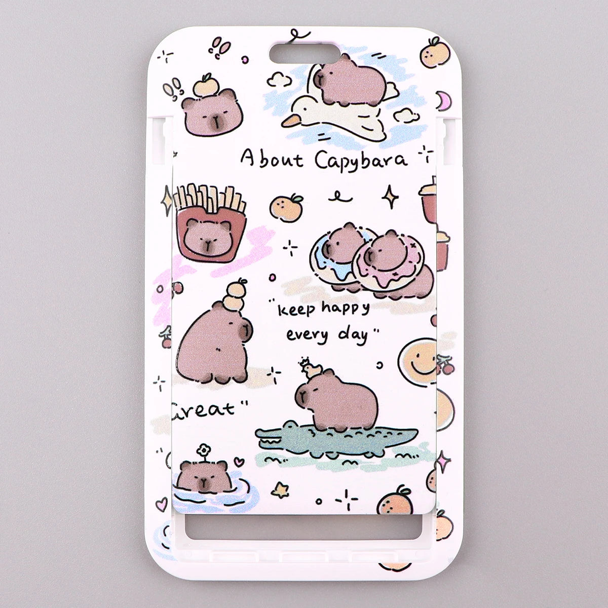 Cartoon Capybara Credential Holder Keychain Cute Lanyards for Keys Badge ID Mobile Phone Rope Neck Straps Accessories Kids Gift