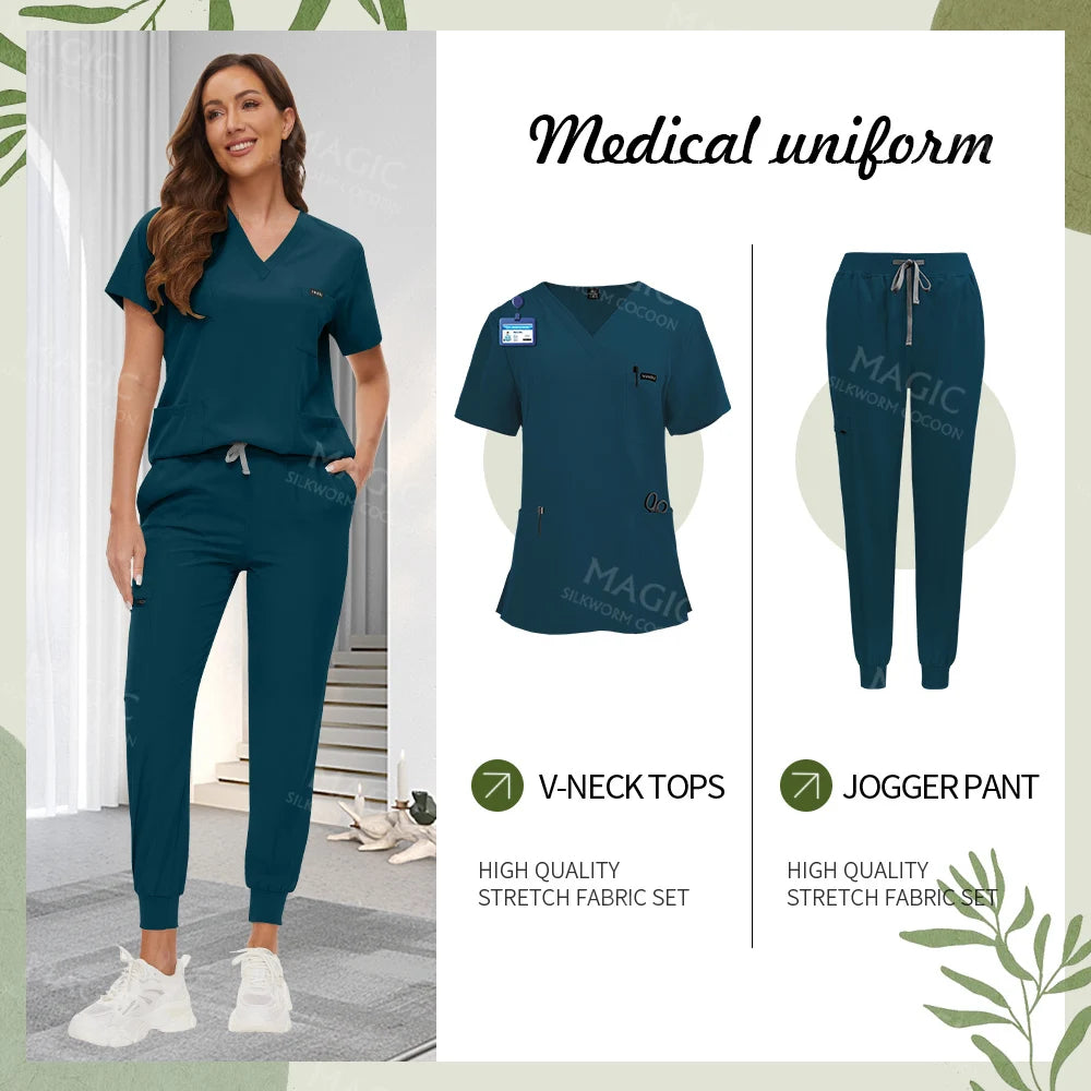 Tooth Check Doctor Workwear Hospital Medical Uniforms Unisex Pet Grooming Work Clothes Lab Uniform Jogger Suit Nurse Accessories