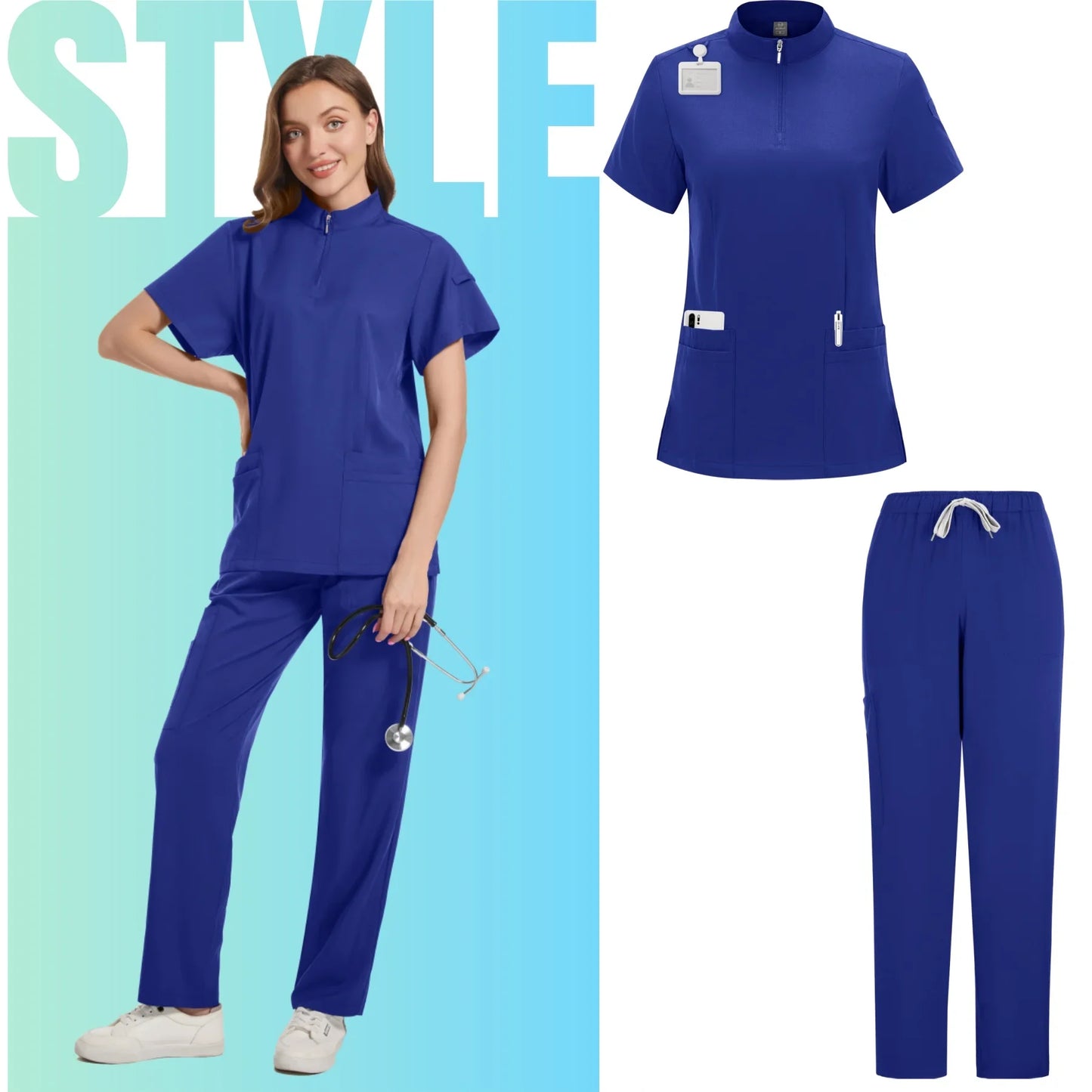Women Scrubs Nurse Accessories Medical Uniform Unisex Slim Fit Comfort Clinical Women Operating Room Work Uniform Jogger Suit