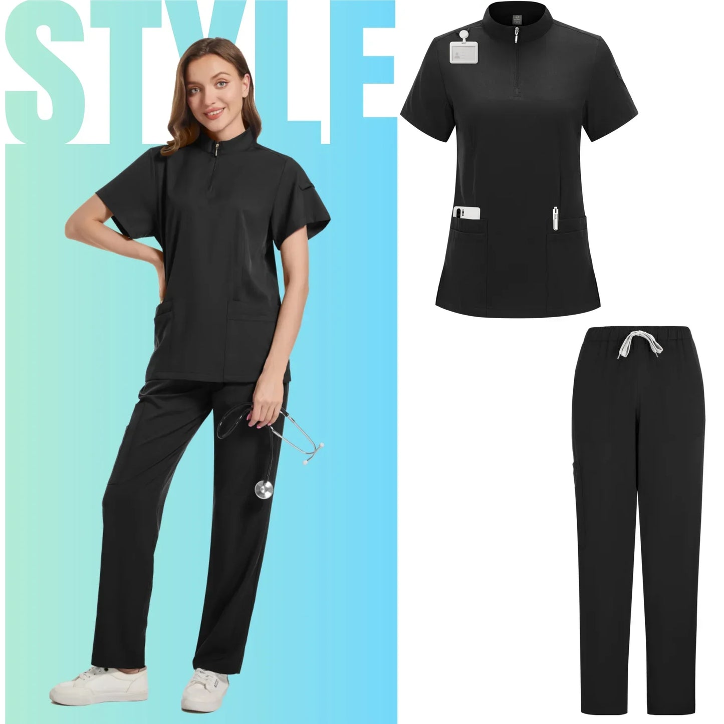 Women Scrubs Nurse Accessories Medical Uniform Unisex Slim Fit Comfort Clinical Women Operating Room Work Uniform Jogger Suit