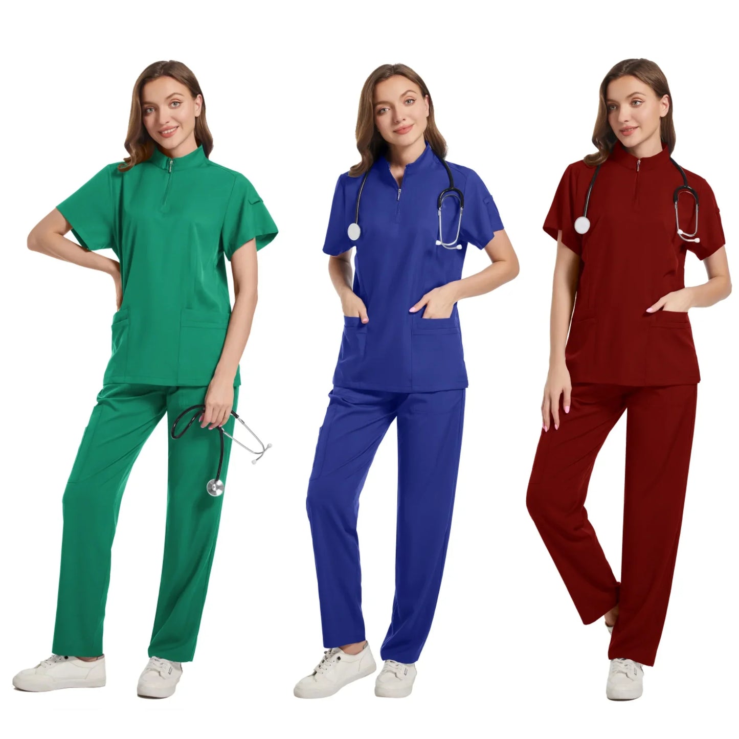 Women Scrubs Nurse Accessories Medical Uniform Unisex Slim Fit Comfort Clinical Women Operating Room Work Uniform Jogger Suit