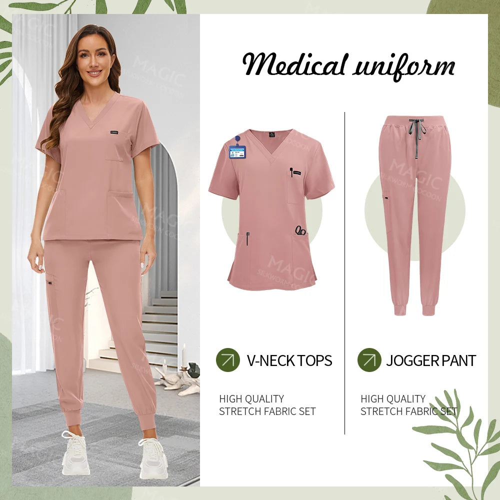 Tooth Check Doctor Workwear Hospital Medical Uniforms Unisex Pet Grooming Work Clothes Lab Uniform Jogger Suit Nurse Accessories