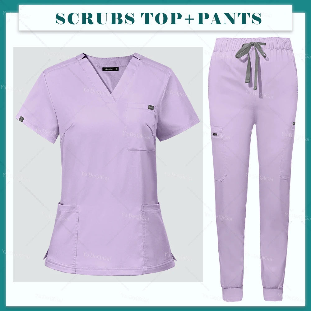 Purple Operating Room Clothes Medical Uniforms Scrubs Set Hospital Working Scrubs Set Medical Nurse Dental Surgery Suit Workwear