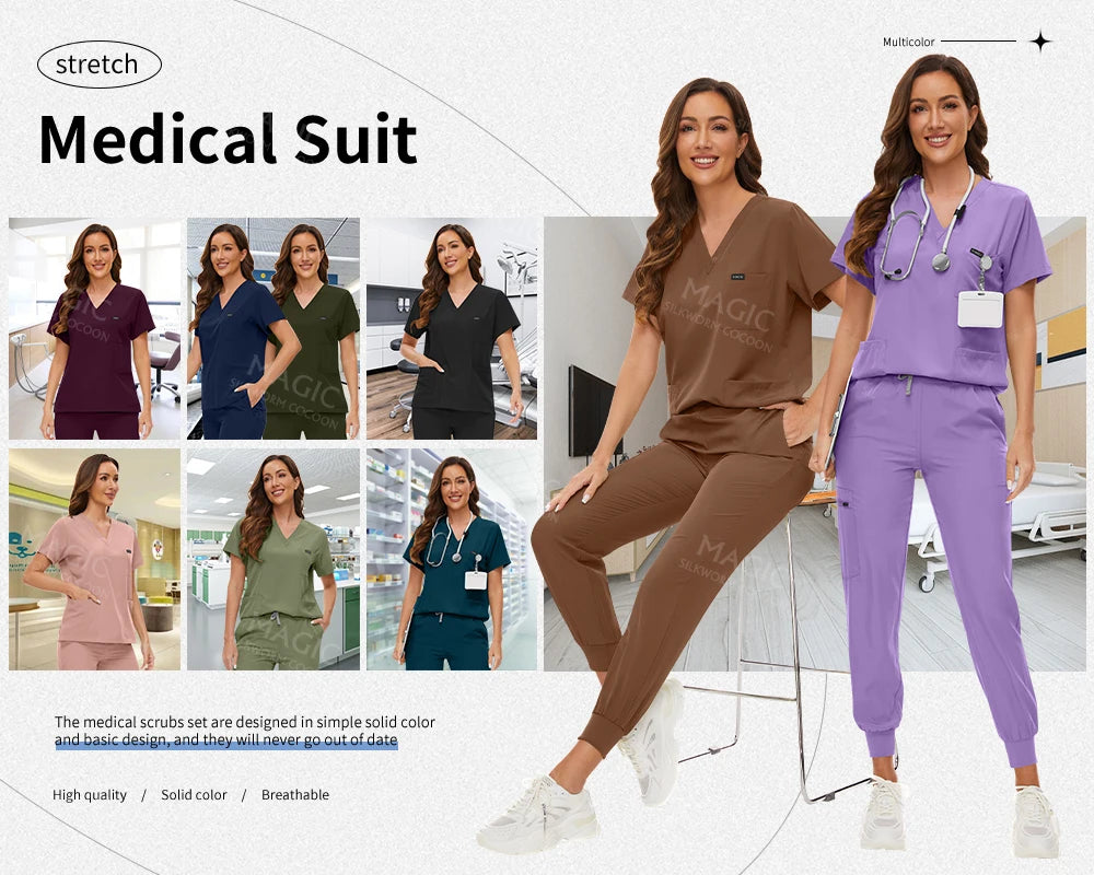 Tooth Check Doctor Workwear Hospital Medical Uniforms Unisex Pet Grooming Work Clothes Lab Uniform Jogger Suit Nurse Accessories