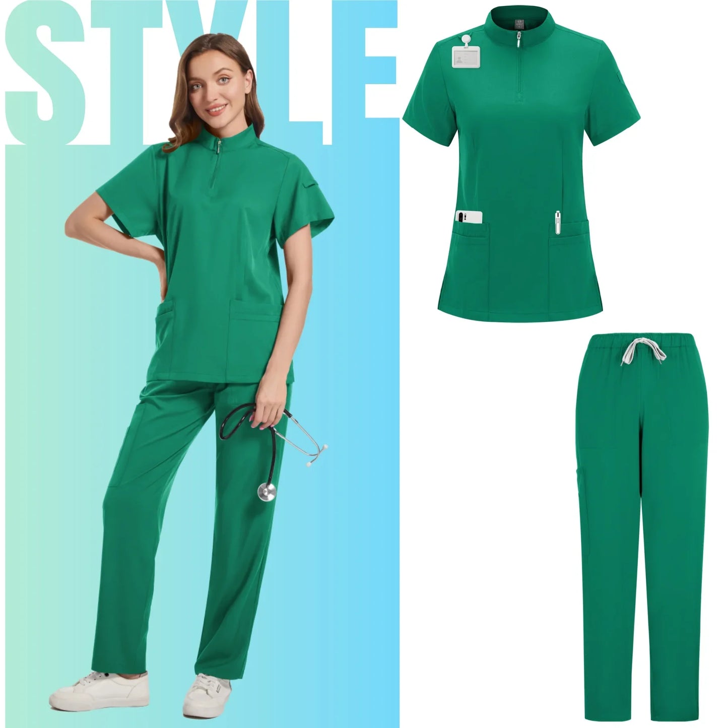 Women Scrubs Nurse Accessories Medical Uniform Unisex Slim Fit Comfort Clinical Women Operating Room Work Uniform Jogger Suit