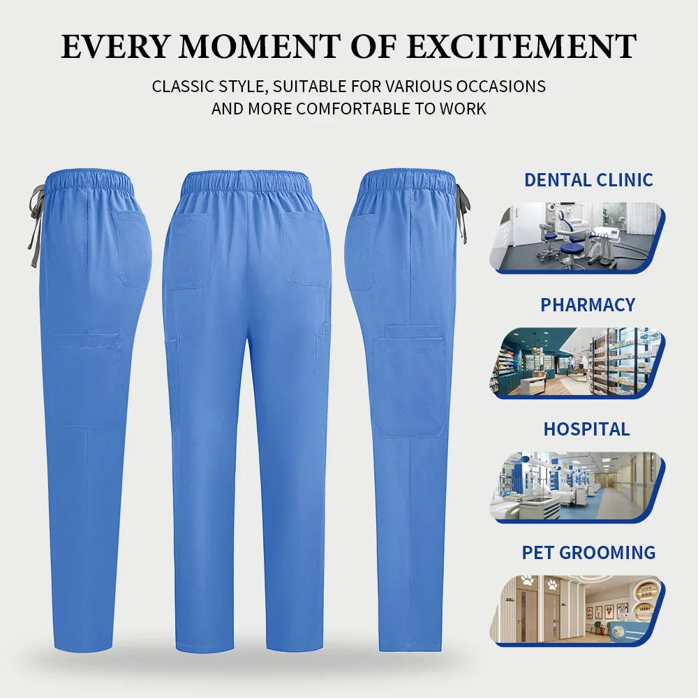 Wholesale Pharmacy Work Suit Hospital Pet Grooming Working Clothes Scrub Tops Pant Nurse Doctor Surgical Uniform Women Scrub Set