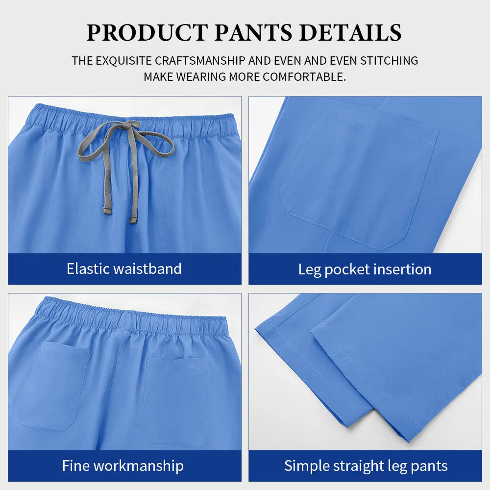 Wholesale Pharmacy Work Suit Hospital Pet Grooming Working Clothes Scrub Tops Pant Nurse Doctor Surgical Uniform Women Scrub Set