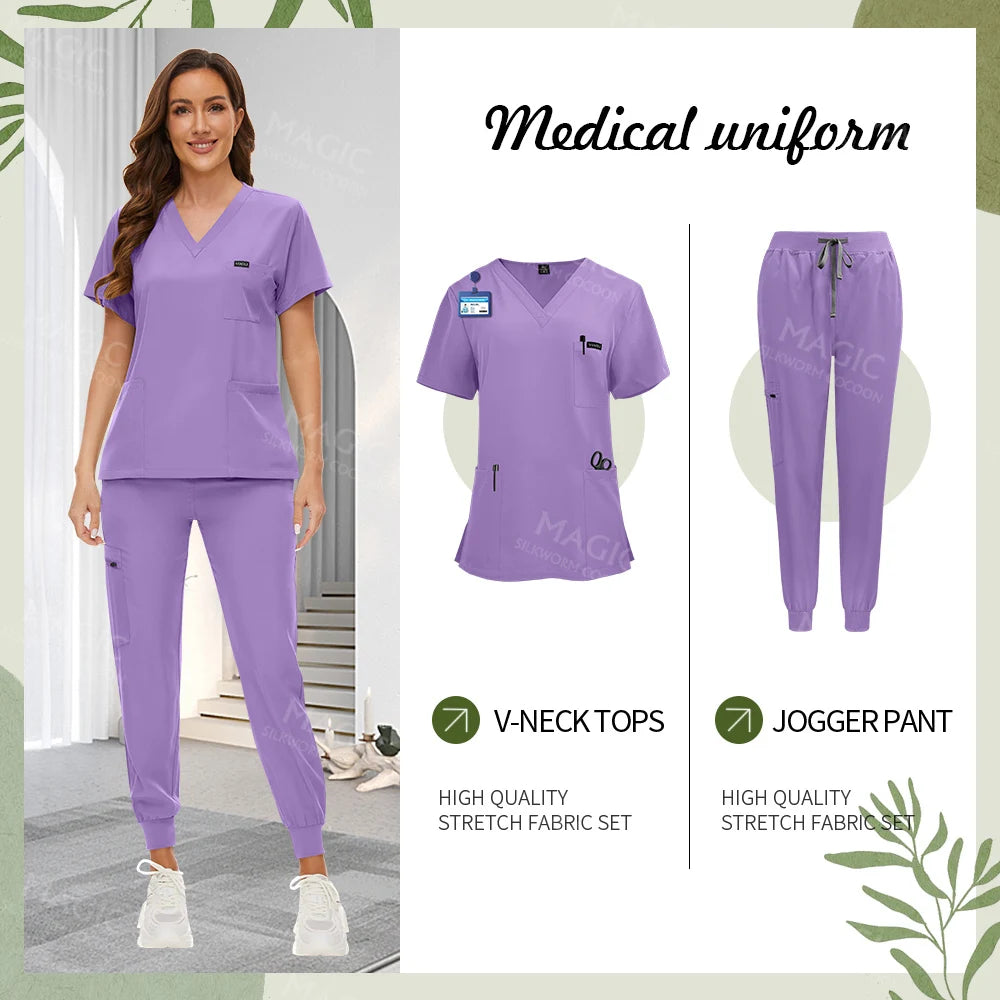 Tooth Check Doctor Workwear Hospital Medical Uniforms Unisex Pet Grooming Work Clothes Lab Uniform Jogger Suit Nurse Accessories