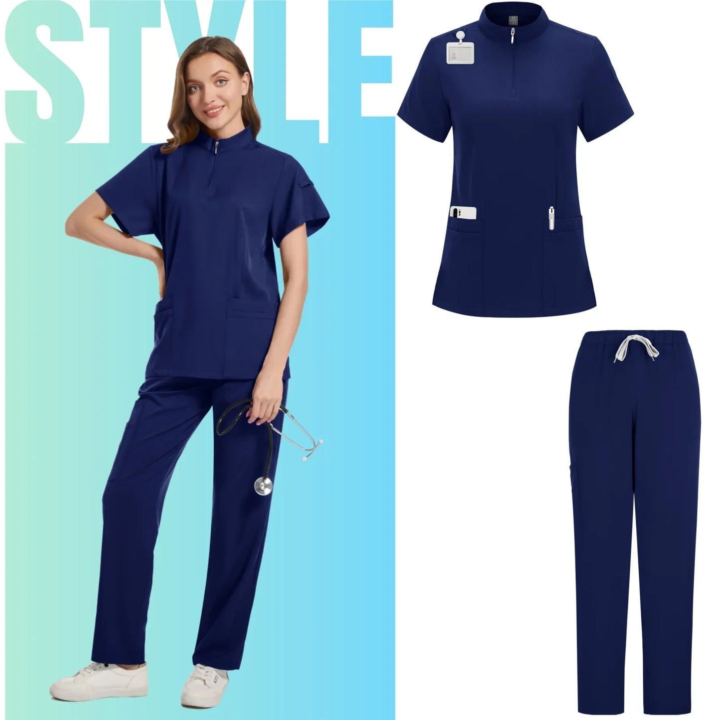 Women Scrubs Nurse Accessories Medical Uniform Unisex Slim Fit Comfort Clinical Women Operating Room Work Uniform Jogger Suit