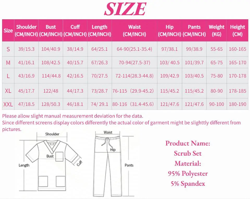 Surgical Uniforms Woman Nursing Enfermeria Sets Top Pant Articles Medical Uniform Scrub Clinical Beauty Salon Spa hospital Suits